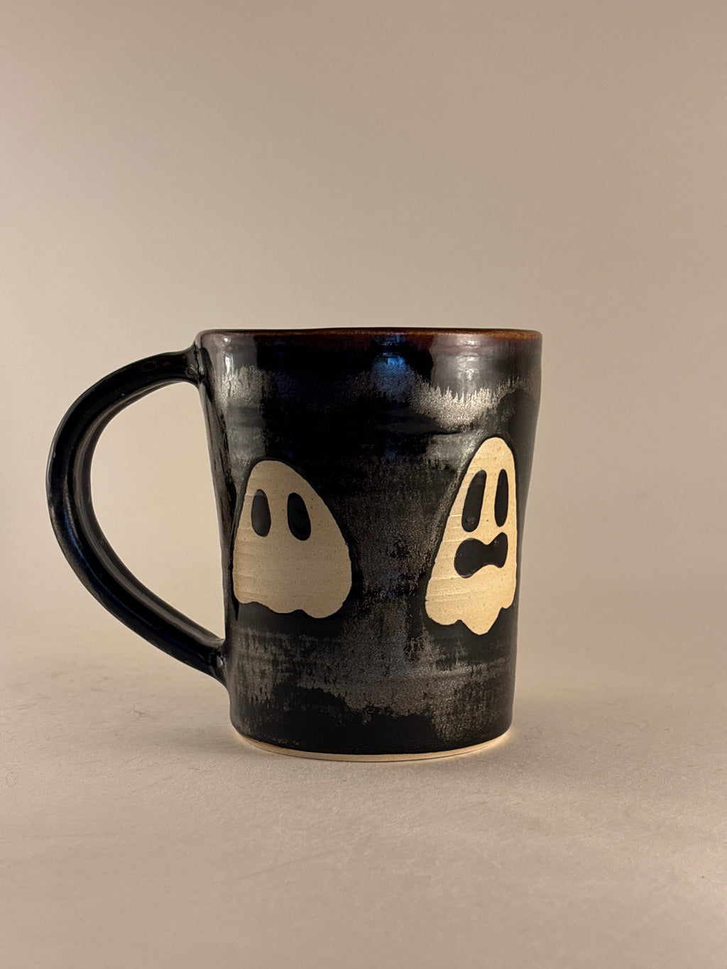 Shiny Black Ghost Mugs
