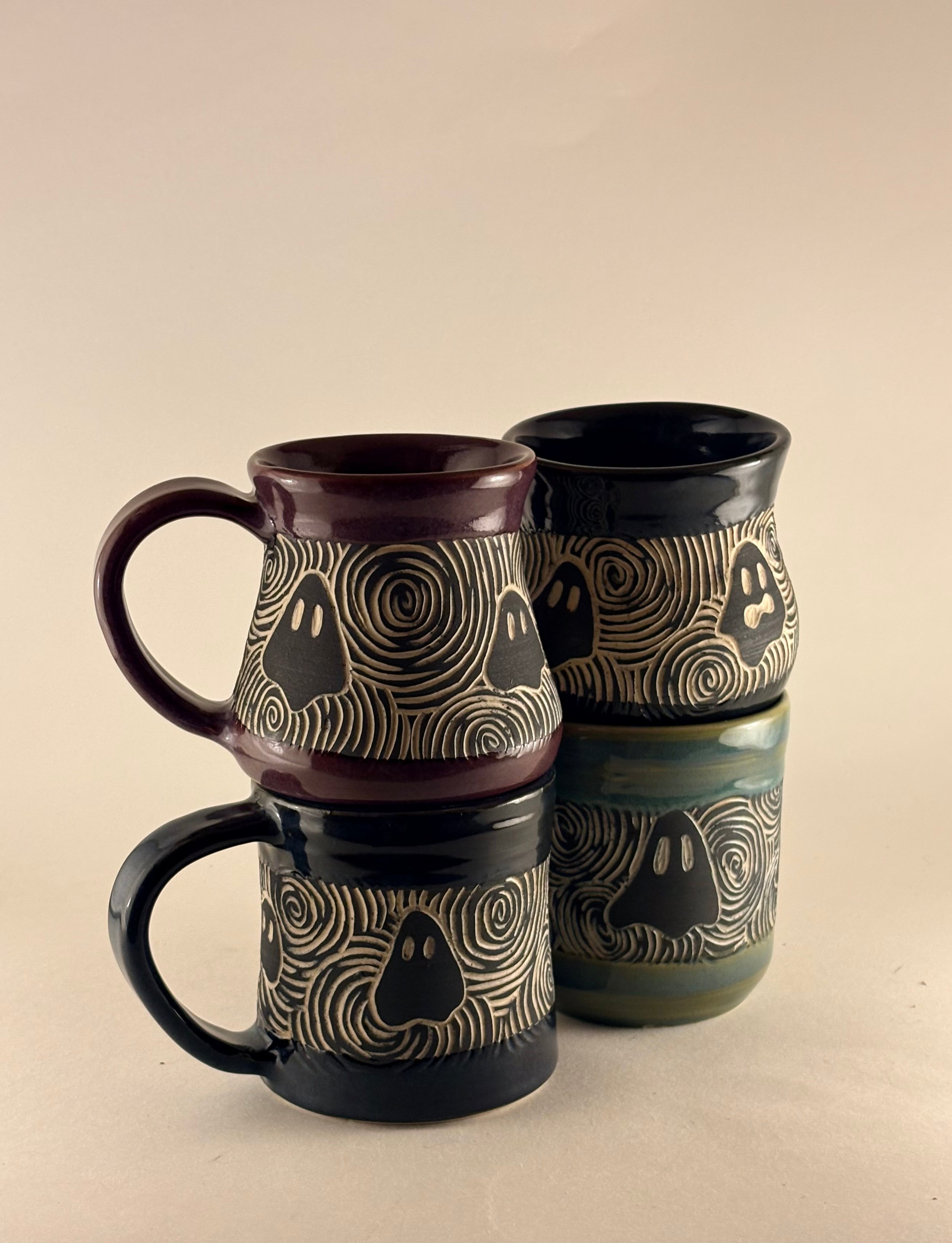 Hand-Carved Gothic Mugs