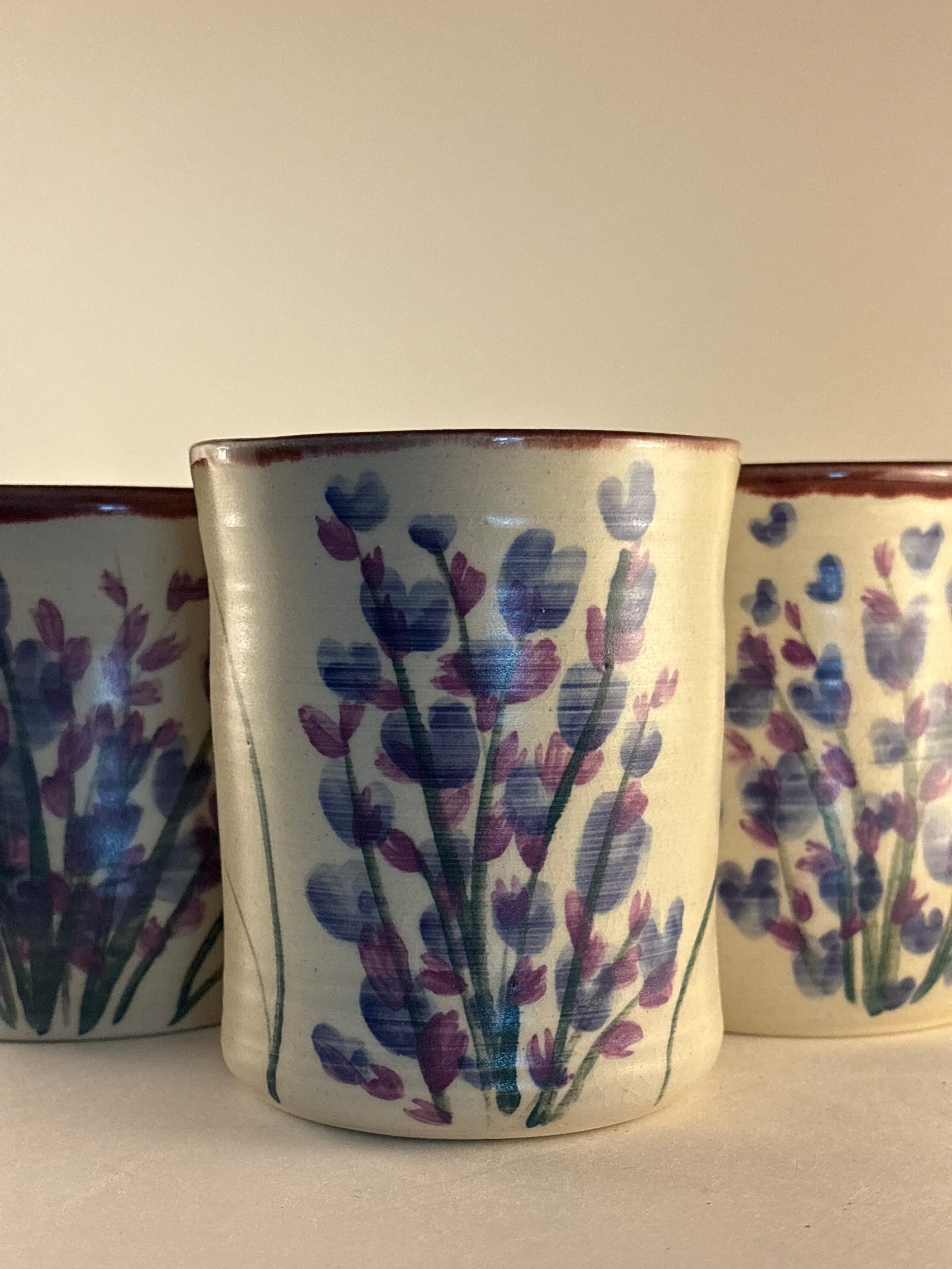 Hand-painted Lavender Mugs & Cups