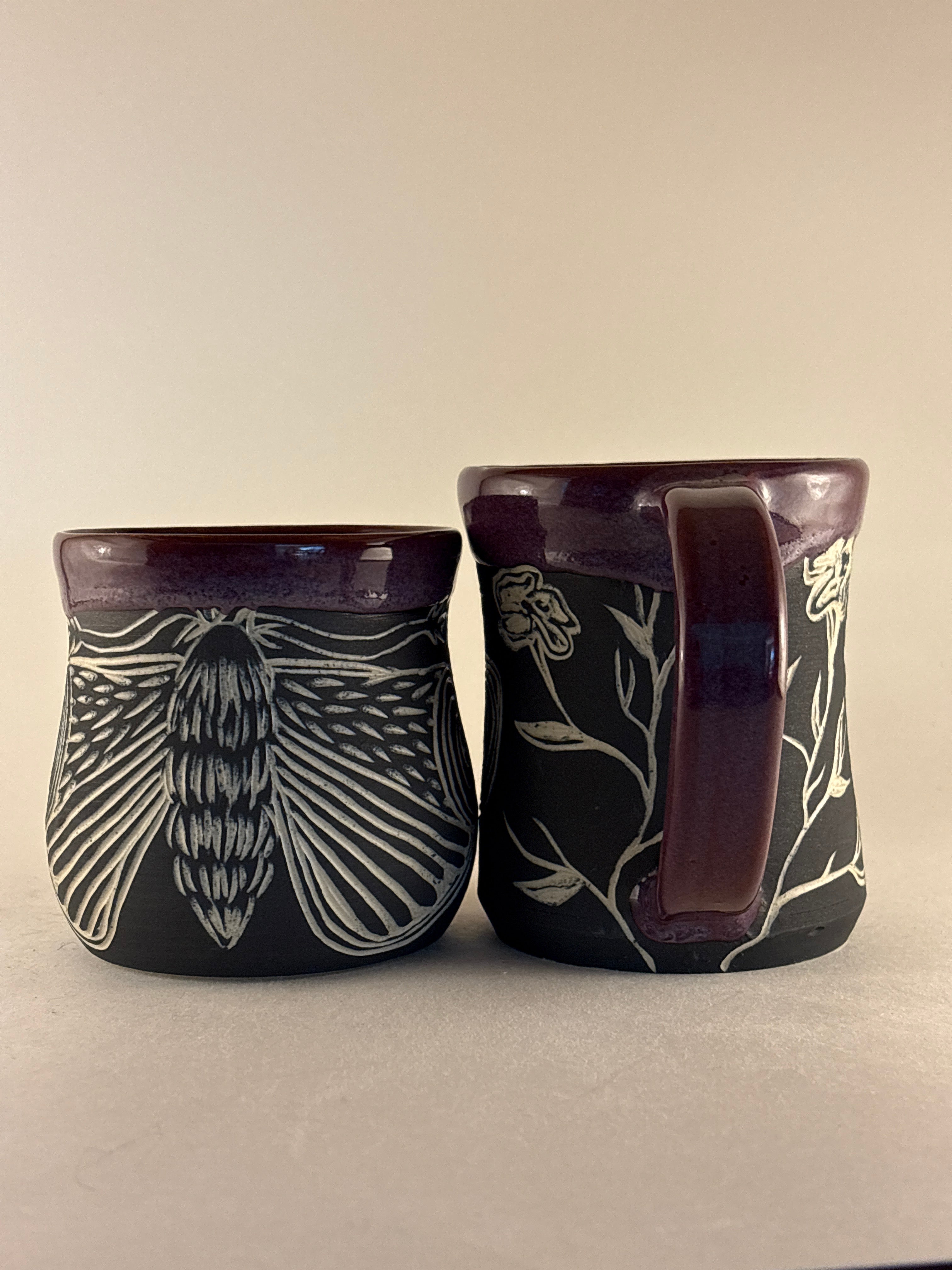 Hand-Carved Gothic Mugs