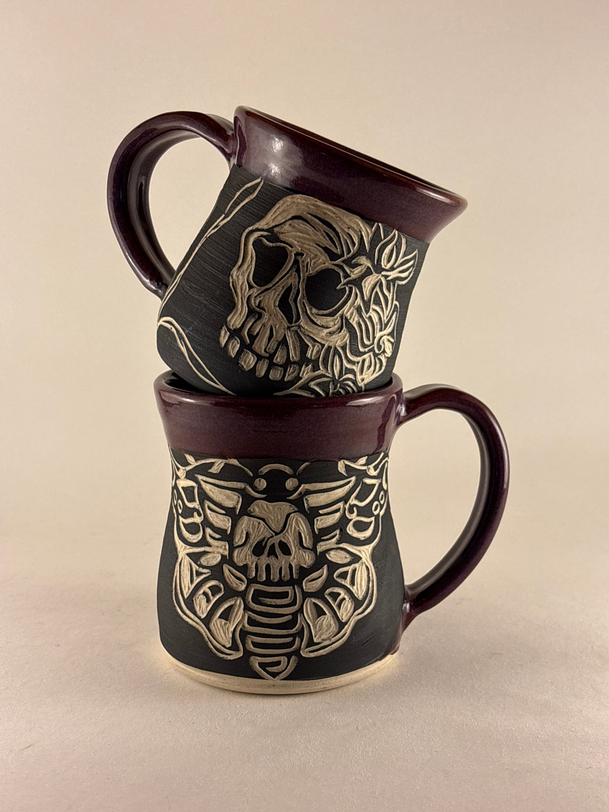 Hand-Carved Gothic Mugs
