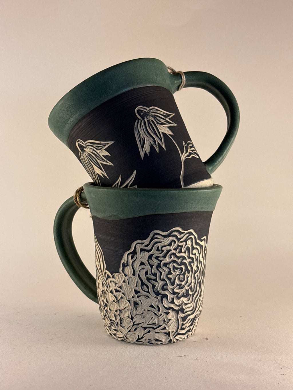 Hand-Carved Gothic Mugs