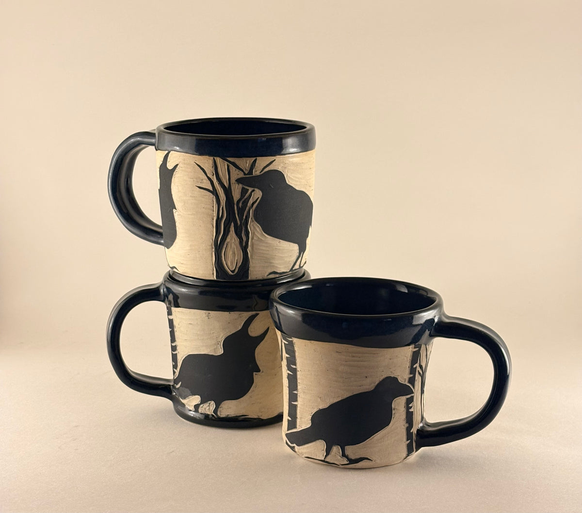 Hand-Carved Gothic Mugs