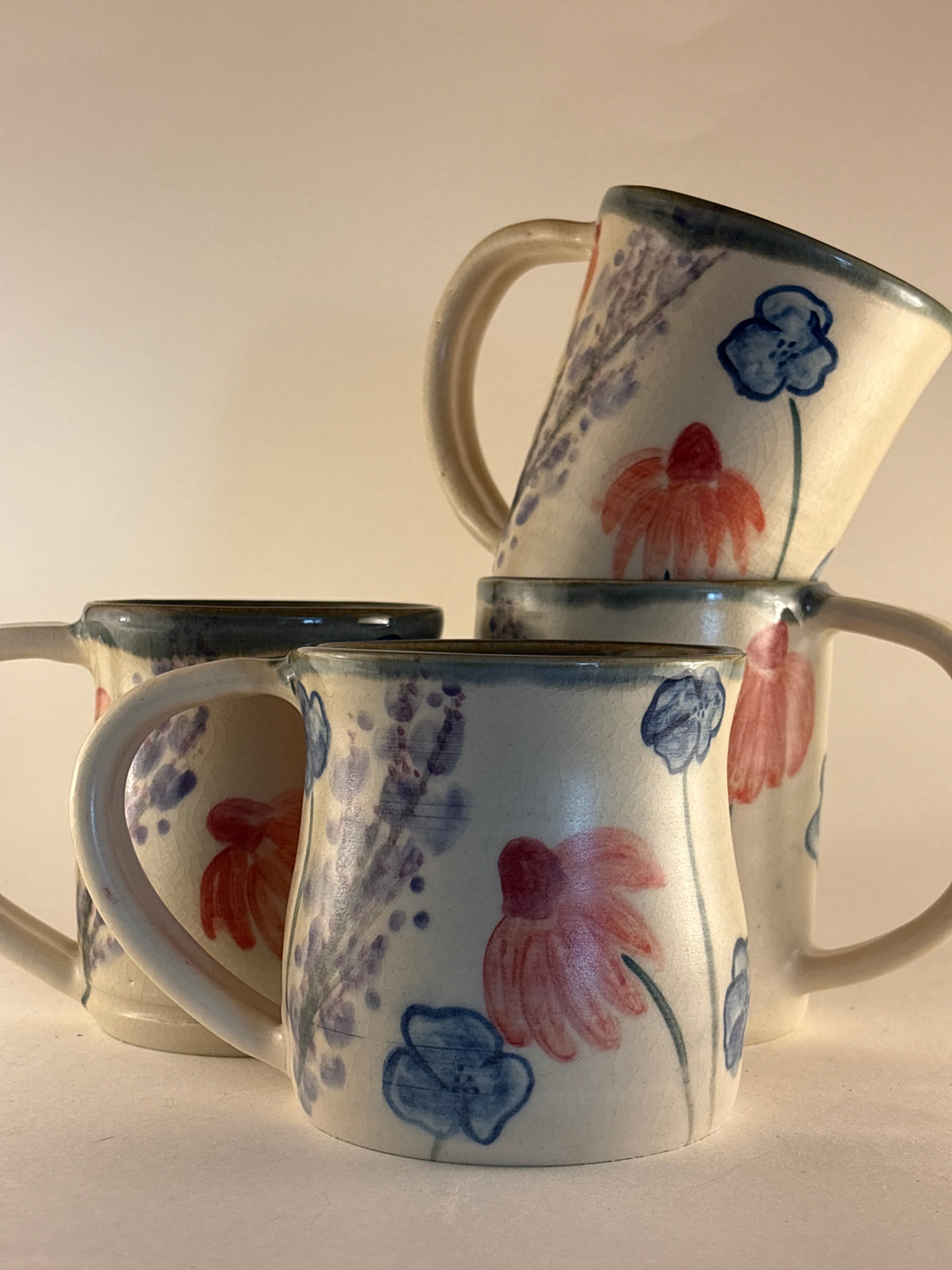 Hand-painted Watercolor Wildflower Mugs & Cups