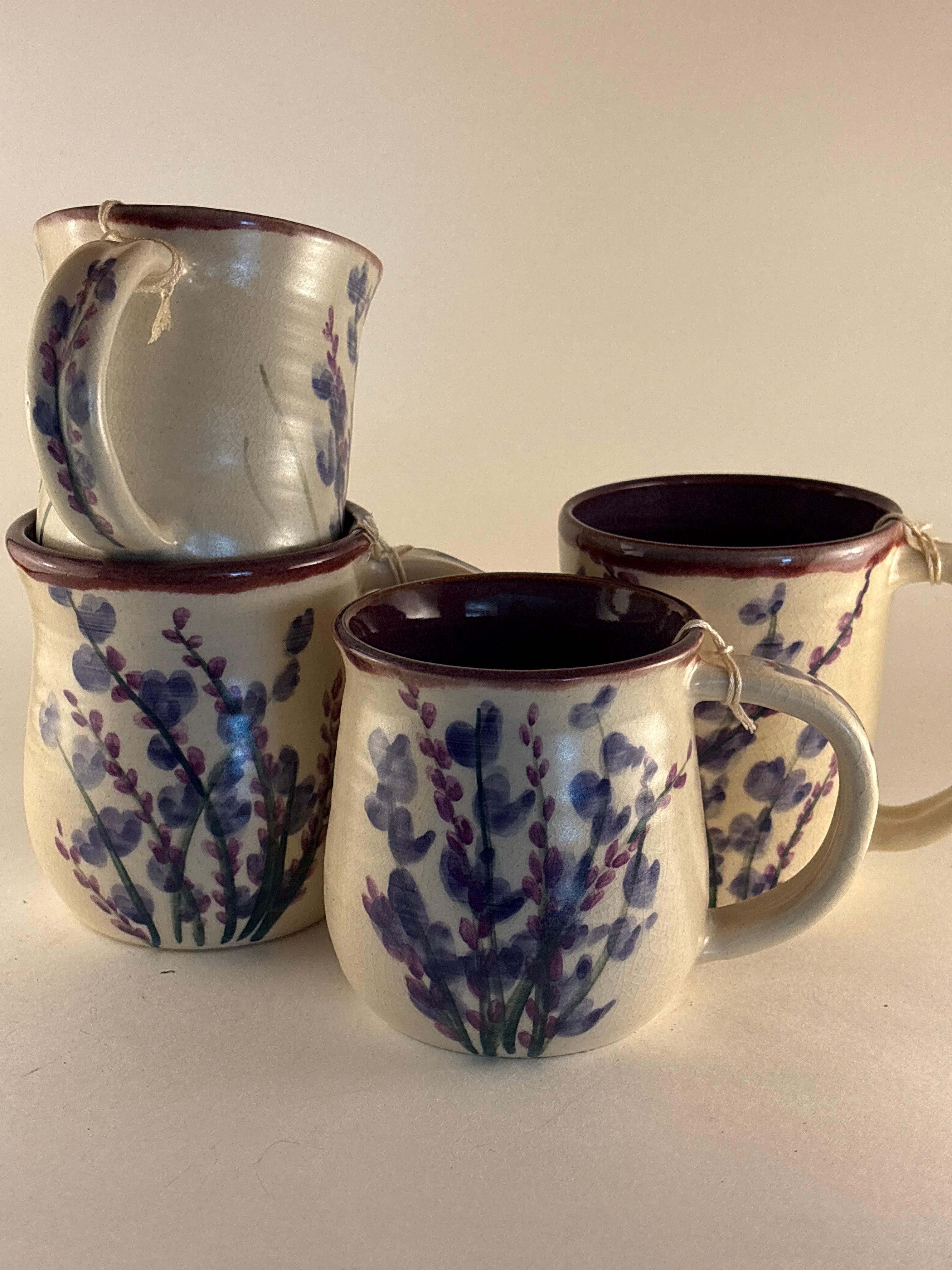 Hand-painted Lavender Mugs & Cups
