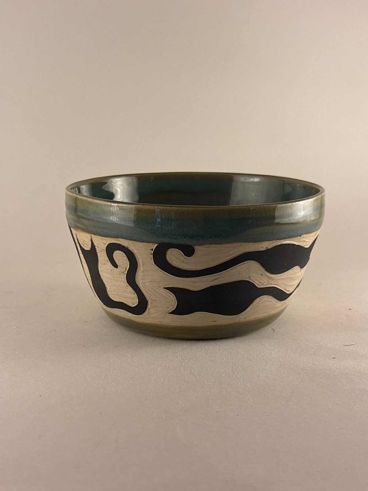 Black Cat Hand-Carved Bowl