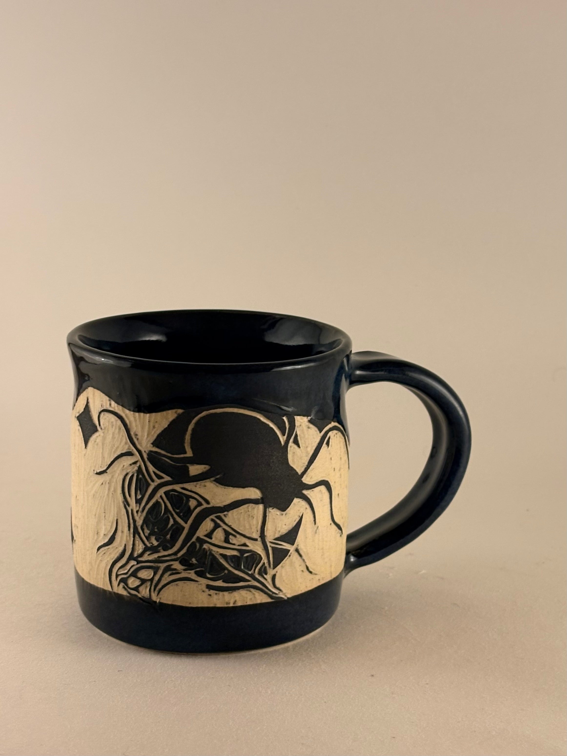 Hand-Carved Gothic Mugs