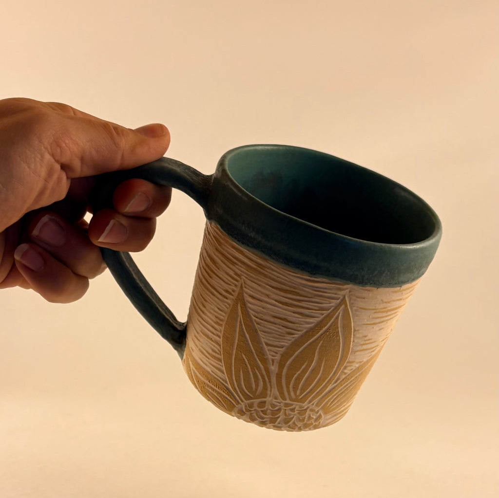 Yellow Flower Mug - 14 fl oz