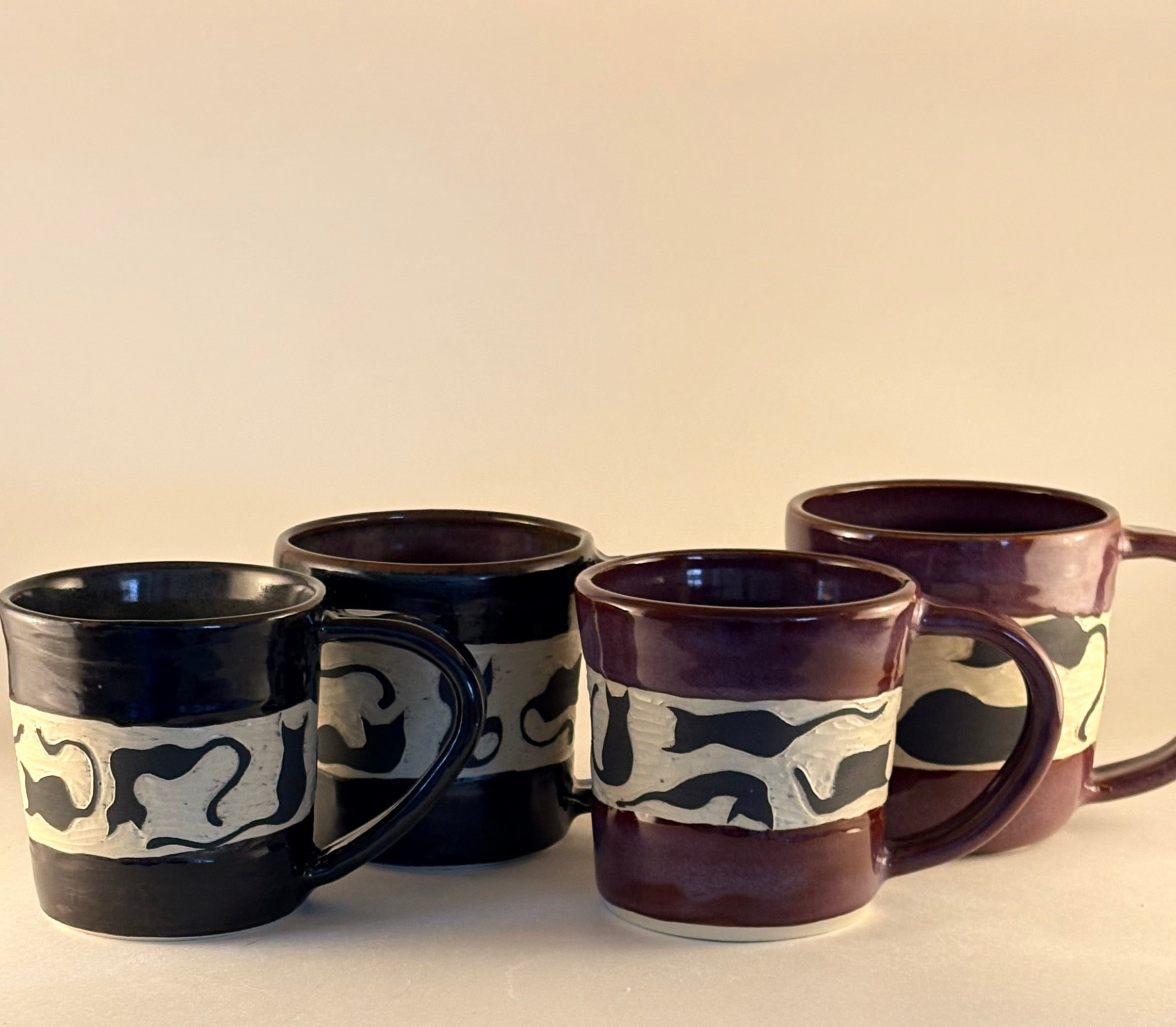 Hand-Carved Black Cat Mug